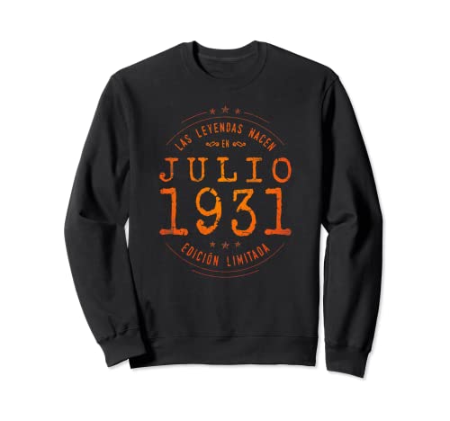 Comprar 91 años Cumpleaños Las Leyendas nacen en Navidad Julio 1931 Sudadera Rebajas 2024 | regaloscumple.com