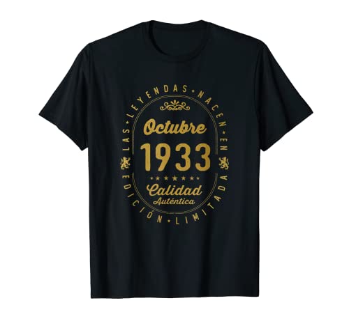 Consigue ahora 89 años Cumpleaños Las Leyendas nacen en Octubre Ideas para regalar 1933 Camiseta Ofertas 2025 | regaloscumple.com