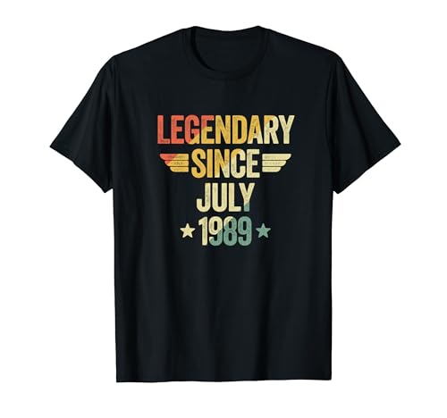 Consigue Ideas para regalar ahora Legendary Since July 1989 Camiseta Rebajas 2024 | regaloscumple.com