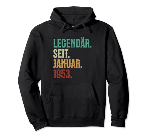 Consigue ahora Legendario. Desde. Enero. 1953. Cumpleaños Retro Sudadera con Capucha Ideas para regalar Rebajas 2024 | regaloscumple.com