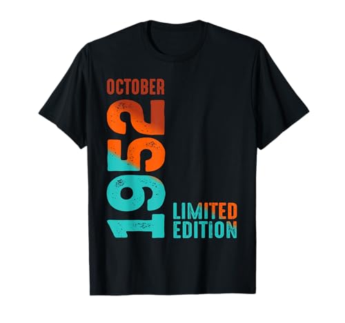 Consigue ahora Cumpleaños Edición Limitada Octubre 1952 Camiseta BlackFriday Top Precio 2024 | regaloscumple.com