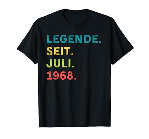 Consigue ahora Cumpleaños Promoción leyenda 1968 julio texto retro fiesta fiesta Camiseta Rebajas 2024 | regaloscumple.com