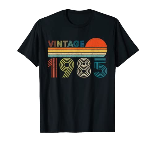 Consigue ahora 37 Años Cumpleaños Hombre Mujer Vintage Promoción 1985 Hecho En 1985 Camiseta Top Precio 2025 | regaloscumple.com