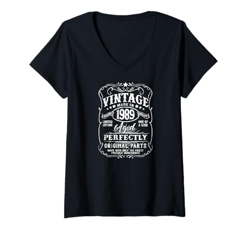 Consigue ahora Mujer Vintage Born In 1989 Classic Original 35th Birthday Camiseta Catálogo Cuello V Top Precio 2024 | regaloscumple.com