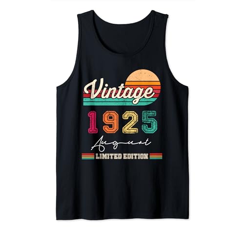 Consigue ahora Nacido En Agosto 1925 Vintage Feliz Regalos Cumpleaños 99 Años Camiseta sin Mangas Rebajas 2024 | regaloscumple.com