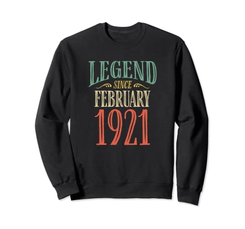Comprar Leyenda desde febrero 1921 Diseño Navidad cumpleaños Sudadera Ofertas 2024 | regaloscumple.com
