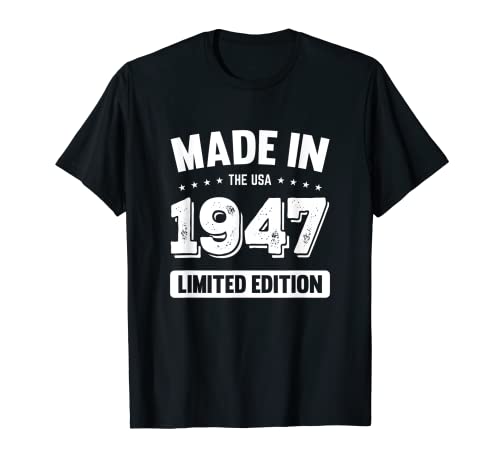 Consigue ahora Promoción Camiseta regalo cumpleaños 71 - Camiseta hecha en 1947 Camiseta Ofertas 2024 | regaloscumple.com