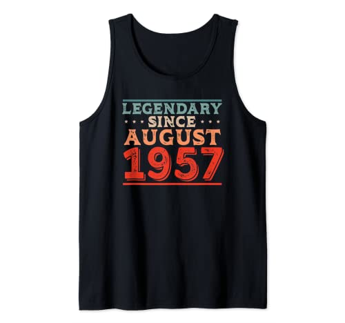 Comprar Legendario desde Ideas para regalar agosto 1957 Nacido en la fiesta cumpleaños los años 50 Camiseta sin Mangas Rebajas 2025 | regaloscumple.com