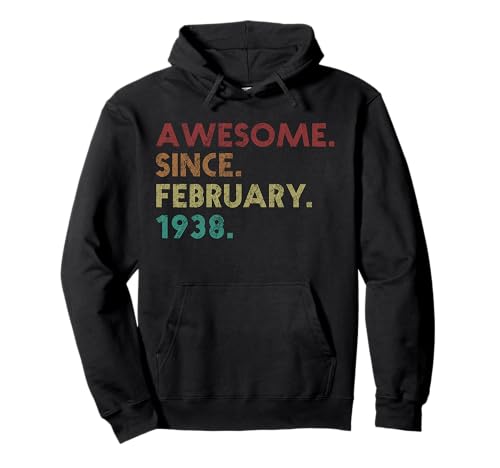 Consigue Ideas para regalar ahora Impresionante desde febrero 1938 Funny 87 cumpleaños Sudadera con Capucha Rebajas 2024 | regaloscumple.com