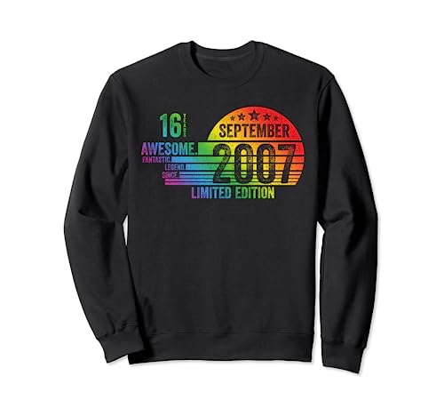 Consigue ahora 16 cumpleaños impresionante leyenda desde Septiembre BlackFriday 2007 Sudadera Ofertas 2025 | regaloscumple.com