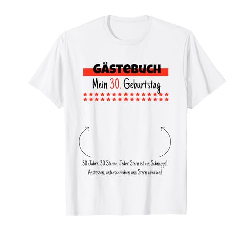 Consigue ahora Libro visitas para Regalos cumpleaños número 30. Camiseta Rebajas 2024 | regaloscumple.com