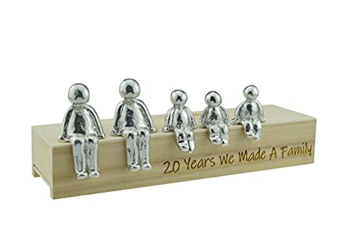 Comprar Pirantin Idea Regalos 20 aniversario – 20 años hicimos un adorno metal familiar – Elige tu caja combinación familiar y el grano madera puede variar (3 niños) Top Precio 2025 | regaloscumple.com