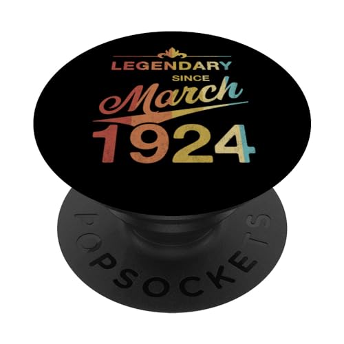 Consigue ahora 100 cumpleaños Nacido en Cumpleaños Marzo 1924 Vintage 100 años PopSockets PopGrip Intercambiable Rebajas 2024 | regaloscumple.com