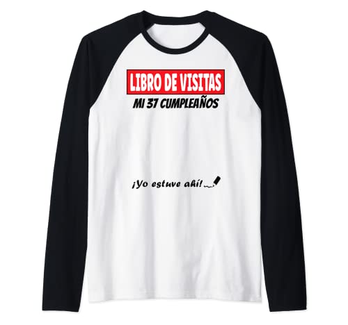 Oferta Libro Visitas 37 Cumpleaños Regalo Camiseta Raglan