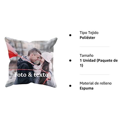 Comprar en Amazon Regalos Personalizado, 40x40 con Frente-Dorso Frase, Cumpleaños, Jubilación, Mascotas, Valentín Regalo