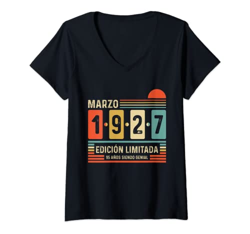Consigue ahora Mujer 95 Años Marzo Cumpleaños 1927 Leyenda Regalo 95 Cumpleaños Camiseta Cuello V Rebajas 2024 | regaloscumple.com
