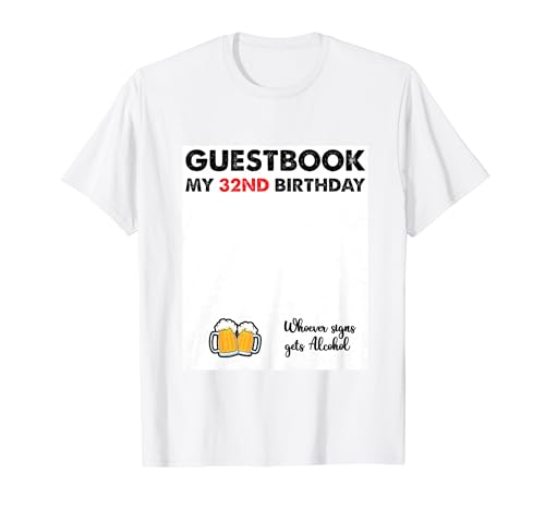 Consigue ahora Letrero libro visitas Cumpleaños 32 años divertido cumpleaños número 32 Camiseta Top Precio 2025 | regaloscumple.com