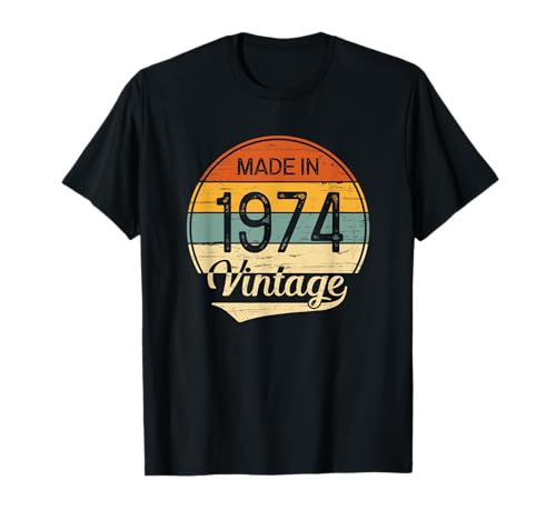 Comprar Regalo Hombre Mujer 1974 Cumpleaños - Vintage Made Ideas para regalar in 1974 Camiseta Rebajas 2025 | regaloscumple.com