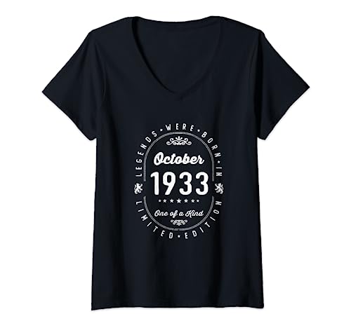 Consigue ahora Mujer Legends Were Born In October Catálogo 1933 Cumpleaños Camiseta Cuello V Rebajas 2025 | regaloscumple.com