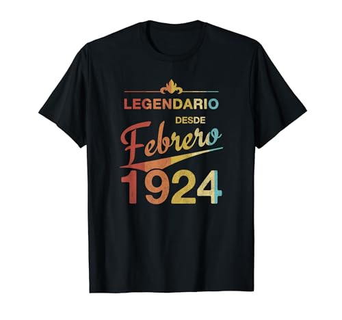 Comprar 100 cumpleaños Nacido en Febrero Ideas para regalar 1924 Vintage 100 años Camiseta Top Precio 2024 | regaloscumple.com