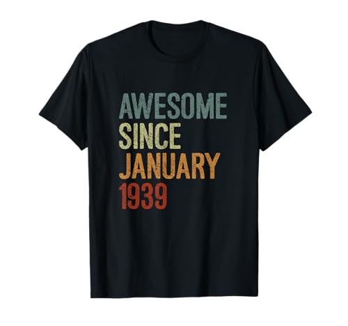 Consigue ahora Impresionante desde enero 1939 regalo Catálogo cumpleaños divertido retro Camiseta Ofertas 2025 | regaloscumple.com