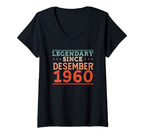 Comprar Mujer Legendaria desde diciembre 1960 Fiesta Navidad cumpleaños retro los años 60 Camiseta Cuello V Ofertas 2024 | regaloscumple.com