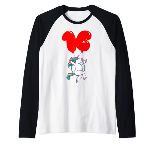 Comprar Hula Cumpleaños Hoop Unicorno - 16 Cumpleaños - Fiesta De Globos Camiseta Manga Raglan Ofertas 2024 | regaloscumple.com