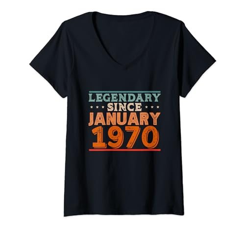 Consigue ahora Legendary desde enero 1970 impresionante fiesta retro Ideas para regalar cumpleaños Camiseta Cuello V Rebajas 2024 | regaloscumple.com