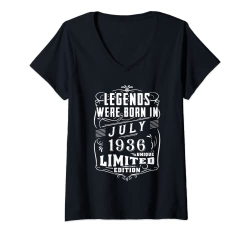Consigue ahora Mujer Cumpleaños BlackFriday Julio 1936 Edición Limitada Regalo Legend July Camiseta Cuello V Rebajas 2024 | regaloscumple.com
