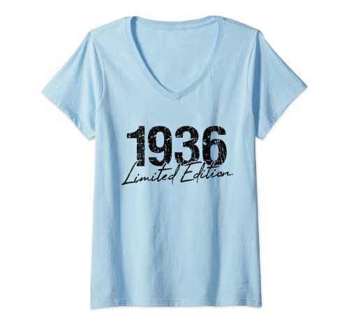 Comprar Mujer Cumpleaños 1936 Edición limitada Regalo Usado Grunge Vintage Camiseta Cuello Promoción V Ofertas 2025 | regaloscumple.com