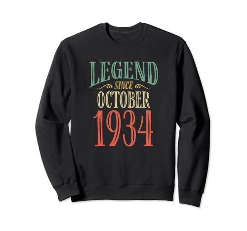 Consigue ahora Leyenda desde octubre 1934 Catálogo Diseño cumpleaños Sudadera Ofertas 2024 | regaloscumple.com
