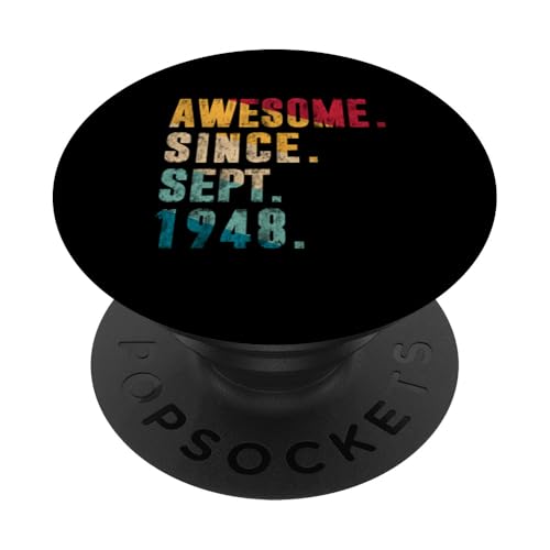 Consigue ahora Impresionante desde septiembre 1948 regalo 75 años para Cumpleaños 75 cumpleaños PopSockets PopGrip Adhesivo Rebajas 2024 | regaloscumple.com