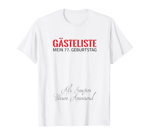 Consigue ahora Gästeliste Mein 77. Geburtstag Ideas para regalar Libro visitas Firma Camiseta Ofertas 2024 | regaloscumple.com