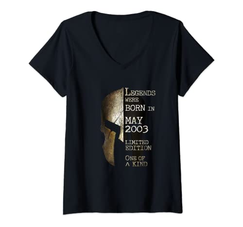 Comprar Mujer Legends Were Born In May Regalos 2003 Cumpleaños Camiseta Cuello V Top Precio 2025 | regaloscumple.com
