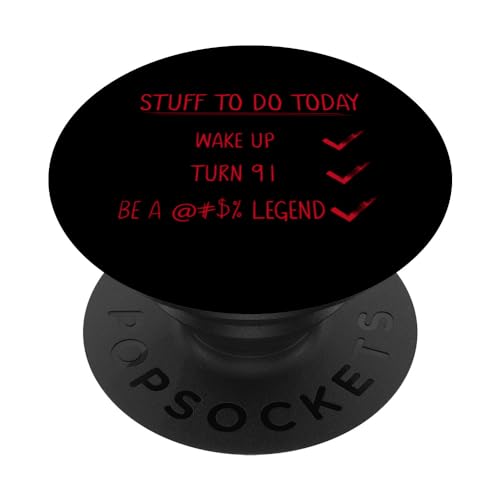 Consigue ahora Citas divertidas cumpleaños y bromas 91 Cumpleaños cumpleaños PopSockets PopGrip Intercambiable Rebajas 2025 | regaloscumple.com