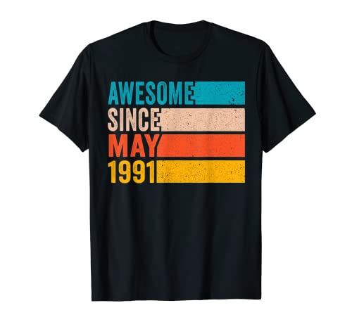 Comprar Feliz fiesta cumpleaños Regalos 31 31 años impresionante desde mayo 1991 Camiseta Ofertas 2025 | regaloscumple.com