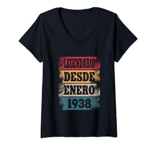 Comprar Mujer Legendario Desde Enero 1938 - Cumpleaños 87 Años Camiseta Cuello V Top Regalos Precio 2024 | regaloscumple.com