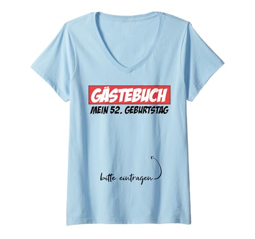 Comprar Mujer Libro visitas para fiesta Regalos 52 cumpleaños diseño hombre y mujer Camiseta Cuello V Top Precio 2024 | regaloscumple.com
