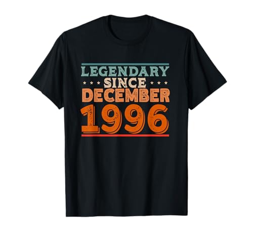 Consigue BlackFriday ahora Legendario desde diciembre 1996 retro vintage fiesta cumpleaños Camiseta Rebajas 2024 | regaloscumple.com