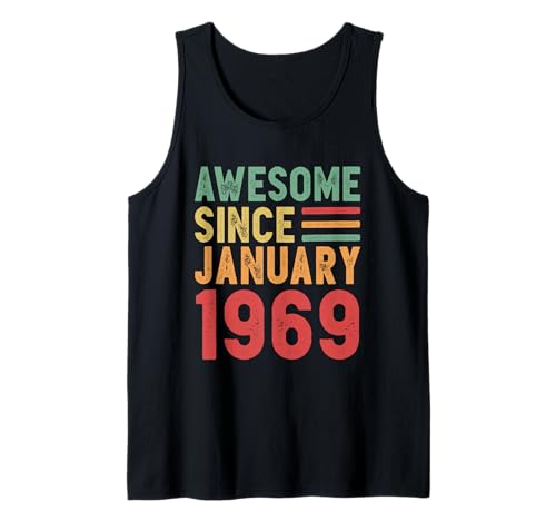 Comprar Impresionante regalo 60 cumpleaños desde enero BlackFriday 1969 Camiseta sin Mangas Top Precio 2025 | regaloscumple.com
