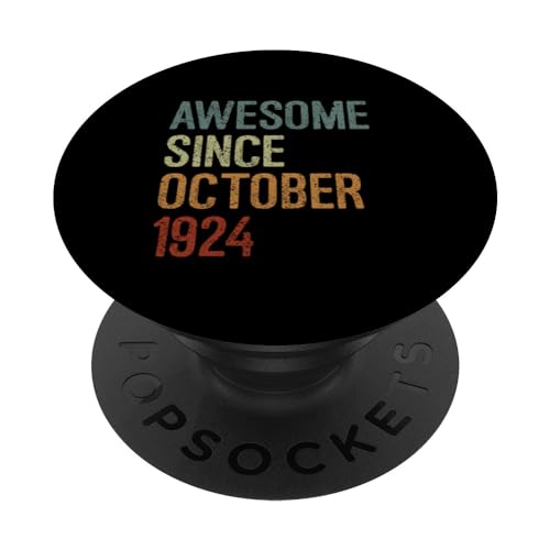 Consigue ahora Impresionante desde octubre 1924 regalo cumpleaños divertido retro BlackFriday PopSockets PopGrip Intercambiable Ofertas 2025 | regaloscumple.com