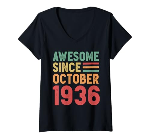Comprar Mujer Impresionante regalo 90 cumpleaños Catálogo desde octubre 1936 Camiseta Cuello V Top Precio 2024 | regaloscumple.com