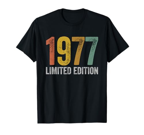 Consigue Promoción ahora Cumpleaños 1977 Camiseta Ofertas 2024 | regaloscumple.com