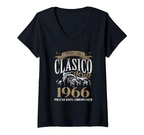 Comprar Cumpleaños Nacido en 1966 - 58 Años Cumpleaños Moto Biker Hombre Motero Camiseta Cuello V Ofertas 2025 | regaloscumple.com