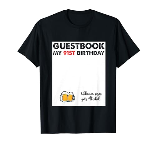 Consigue ahora Letrero libro Regalos visitas 91 años divertido cumpleaños número 91 Camiseta Top Precio 2024 | regaloscumple.com