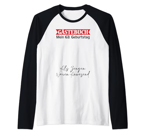 Comprar Gästebuch Mein 63. Geburtstag Libro visitas Firma Navidad Camiseta Manga Raglan Ofertas 2025 | regaloscumple.com