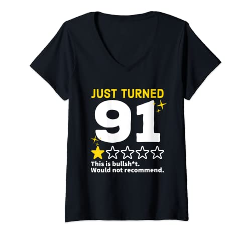 Comprar Mujer Just Turned 91 No recomendaría Catálogo regalo cumpleaños 91 Camiseta Cuello V Top Precio 2025 | regaloscumple.com