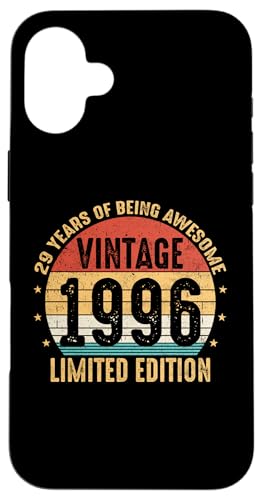 Consigue ahora Carcasa para iPhone 16 Plus Regalos 29 años Vintage 1996 BlackFriday Edición Limitada 29 Cumpleaños Top Precio 2025 | regaloscumple.com