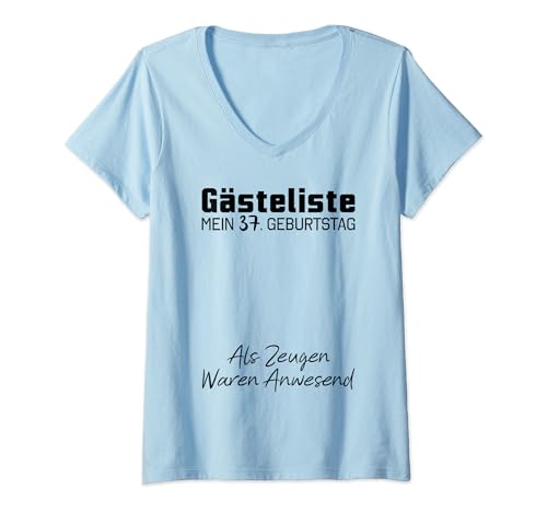 Consigue ahora Mujer Promoción Gästeliste Mein 37. Geburtstag Libro visitas Firma Camiseta Cuello V Rebajas 2024 | regaloscumple.com