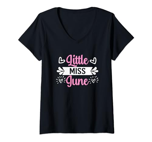 Comprar Mujer Little Miss June Gran Cumpleaños BlackFriday Junio Camiseta Cuello V Top Precio 2024 | regaloscumple.com